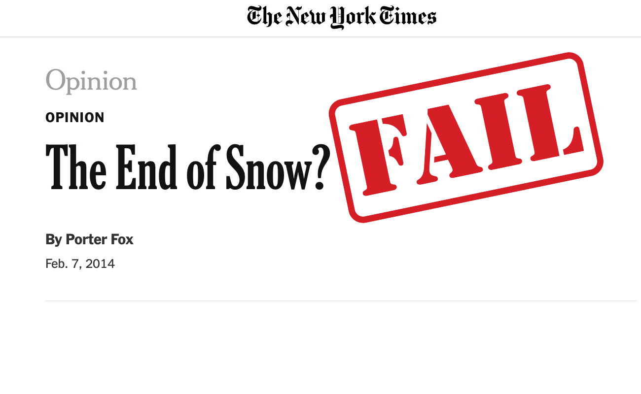 Despite 'End of Snow' Predictions by The New York Times, Ski Resorts are Booming - ClimateRealism