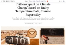 EPOCH TIMES: Trillions Spent on ‘Climate Change’ Based on Faulty Temperature Data