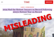 Wrong, Time Magazine, January 2024 Was Not the Hottest on Record