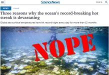 No, ScienceNews, Your “Ocean’s Record-Breaking Hot Streak” Claims Are False