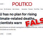 False, Politico, “Climate-Related Deaths” Are Declining, Not Climbing