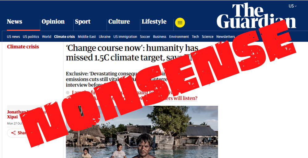 The Guardian and Guterres Are Wrong: Science Shows No Climate ‘Tipping Points’