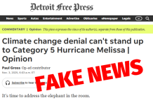 Wrong, Detroit Free Press, Hurricane Melissa Wasn’t Caused by Climate Change