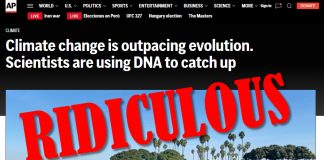 Wrong Again, Associated Press, Climate Change Isn’t Overrunning Evolution