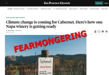 Quit Fearmongering, San Francisco Chronicle, Climate Change Isn’t Coming for Cabernet