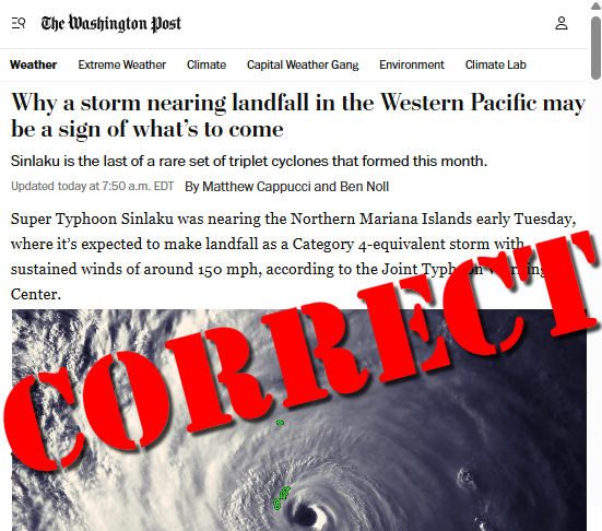 The Washington Post Gets It Right on Typhoon Sinlaku