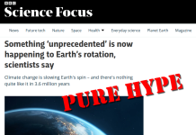 Wrong, BBC, No ‘Climate Driven Millisecond Earth Rotation Crisis’ Exists