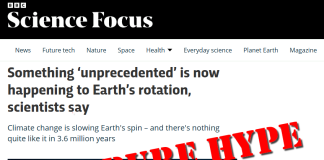 Wrong, BBC, No ‘Climate Driven Millisecond Earth Rotation Crisis’ Exists
