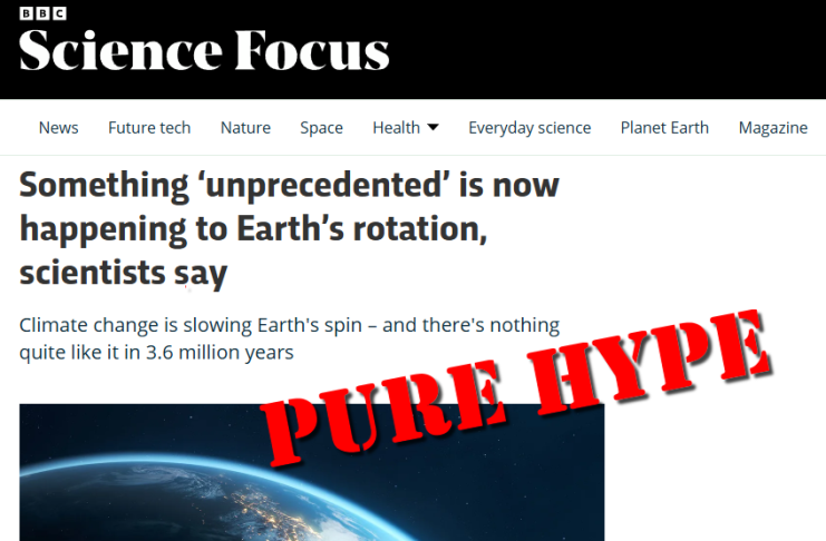 Wrong, BBC, No ‘Climate Driven Millisecond Earth Rotation Crisis’ Exists