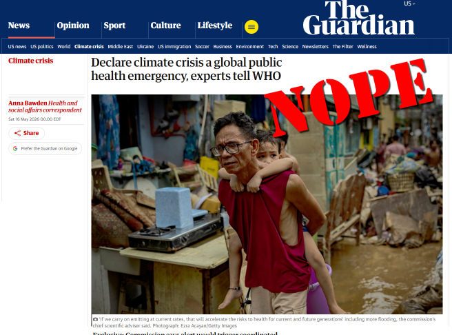 Sorry, Health ‘Experts’ and The Guardian, Climate Change Isn’t Causing a ‘Public Health Emergency’